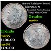 Image 1 : 1884-o Rainbow Toned Morgan Dollar $1 Grades Choice+ Unc