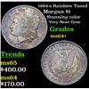 Image 1 : 1884-o Rainbow Toned Morgan Dollar $1 Grades Choice+ Unc