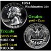 Image 1 : 1954 Washington Quarter 25c Grades GEM++ Proof Cameo