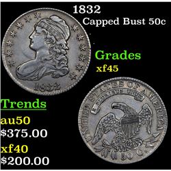 1832 Capped Bust Half Dollar 50c Grades xf+