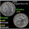 1832 Capped Bust Half Dollar 50c Grades xf+