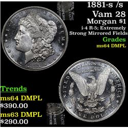1881-s /s Vam 28 Morgan Dollar $1 Grades Choice Unc DMPL