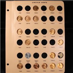 Partial Lincoln Cent page 1935-1946 17 coins