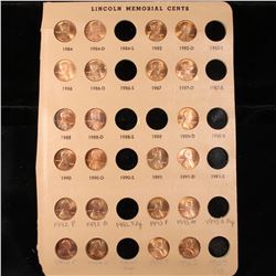 Partial Lincoln cent page 1984-1995 23 coins
