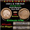 Image 1 : ***Auction Highlight*** Lincoln Wheat cent 1c orig roll, 1909-s one end, VDB rev other end, WOW! (fc