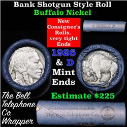 Buffalo Nickel Shotgun Roll in Old Bank Style 'Bell Telephone'  Wrapper 1926 & d Mint Ends