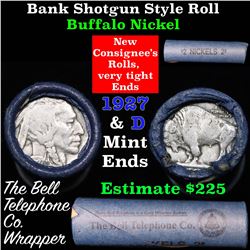 Buffalo Nickel Shotgun Roll in Old Bank Style 'Bell Telephone'  Wrapper 1927 & d Mint Ends