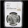 Image 2 : NGC 1924-p Peace Dollar $1 Graded ms63 By NGC