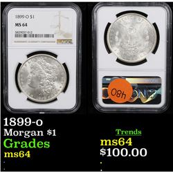 NGC 1899-o Morgan Dollar $1 Graded ms64 By NGC