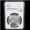 Image 2 : NGC 1925-p Peace Dollar $1 Graded ms65 By NGC