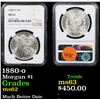 Image 1 : NGC 1880-o Morgan Dollar $1 Graded ms62 By NGC