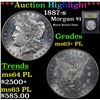 Image 1 : ***Auction Highlight*** 1887-s Morgan Dollar $1 Graded Select Unc+ PL By USCG (fc)