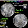 Image 1 : ***Auction Highlight*** 1880-s Morgan Dollar $1 Graded Gem++ Unc By USCG (fc)