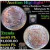 Image 1 : ***Auction Highlight*** 1878-s Rainbow Toned Morgan Dollar $1 Graded Choice Unc+ PL By USCG (fc)