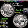 Image 1 : ***Auction Highlight*** 1914-p Buffalo Nickel 5c Graded GEM+ Unc By USCG (fc)