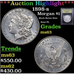 ***Auction Highlight*** 1898-s Morgan Dollar $1 Graded Select Unc By USCG (fc)