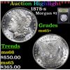 Image 1 : ***Auction Highlight*** 1878-s Morgan Dollar $1 Graded GEM+ Unc By USCG (fc)