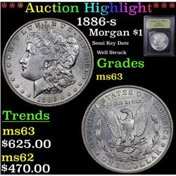 ***Auction Highlight*** 1886-s Morgan Dollar $1 Graded Select Unc By USCG (fc)