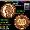 Image 1 : ***Auction Highlight*** 1891 Indian Cent 1c Graded GEM+ Proof Rb By USCG (fc)