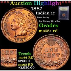 ***Auction Highlight*** 1887 Indian Cent 1c Graded Gem+ Unc RD By USCG (fc)