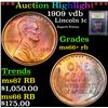 Image 1 : ***Auction Highlight*** 1909 vdb Lincoln Cent 1c Graded GEM++ RB By USCG (fc)
