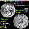 Image 1 : ***Auction Highlight*** 1951-d Washington Quarter 25c Graded GEM++ Unc By USCG (fc)