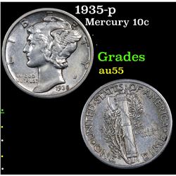 1936-p Mercury Dime 10c Grades Choice AU