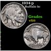Image 1 : 1934-p Buffalo Nickel 5c Grades vf+