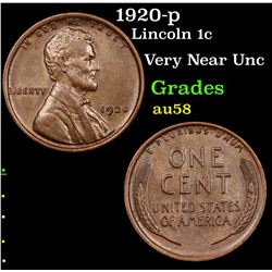 1920-p Lincoln Cent 1c Grades Choice AU/BU Slider