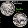 Image 1 : 1917-p Buffalo Nickel 5c Grades vf+