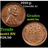 Image 1 : 1919-p Lincoln Cent 1c Grades Select Unc BN