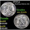 Image 1 : 1942-p Walking Liberty Half Dollar 50c Grades Unc Details