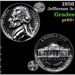 1956 Jefferson Nickel 5c Grades GEM+ Proof