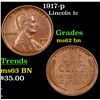 Image 1 : 1917-p Lincoln Cent 1c Grades Select Unc BN