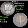 Image 1 : 1919-s Mercury Dime 10c Grades vf+