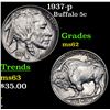 Image 1 : 1937-p Buffalo Nickel 5c Grades Select Unc