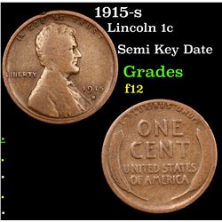 1915-s Lincoln Cent 1c Grades f, fine