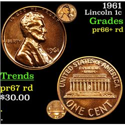 1961 Lincoln Cent 1c Grades Gem+= Proof Red