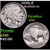Image 1 : 1928-d Buffalo Nickel 5c Grades vf++
