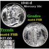Image 1 : 1941-d Mercury Dime 10c Grades Choice Unc FSB