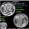 Image 1 : 1940-s Mercury Dime 10c Grades Choice+ Unc