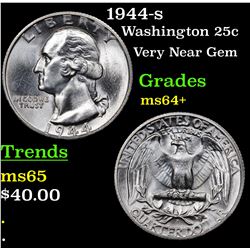 1944-s Washington Quarter 25c Grades Choice+ Unc