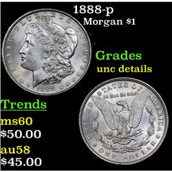 1888-p Morgan Dollar $1 Grades Unc Details