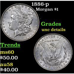 1886-p Morgan Dollar $1 Grades Unc Details