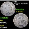 Image 1 : 1824 Capped Bust Half Dollar 50c Grades f details