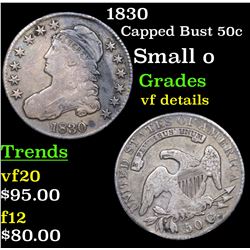 1830 Capped Bust Half Dollar 50c Grades vf details