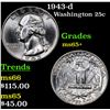 Image 1 : 1943-d Washington Quarter 25c Grades GEM+ Unc
