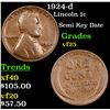 Image 1 : 1924-d Lincoln Cent 1c Grades vf+