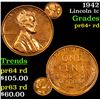 Image 1 : 1942 Lincoln Cent 1c Grades Select+ Proof Red
