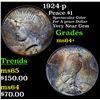 Image 1 : 1924-p Peace Dollar $1 Grades Choice+ Unc